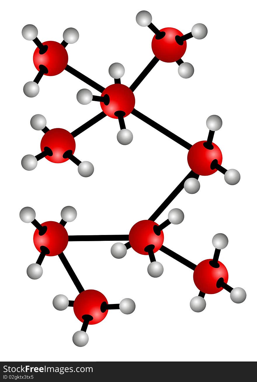 Illustration of molecule on white background