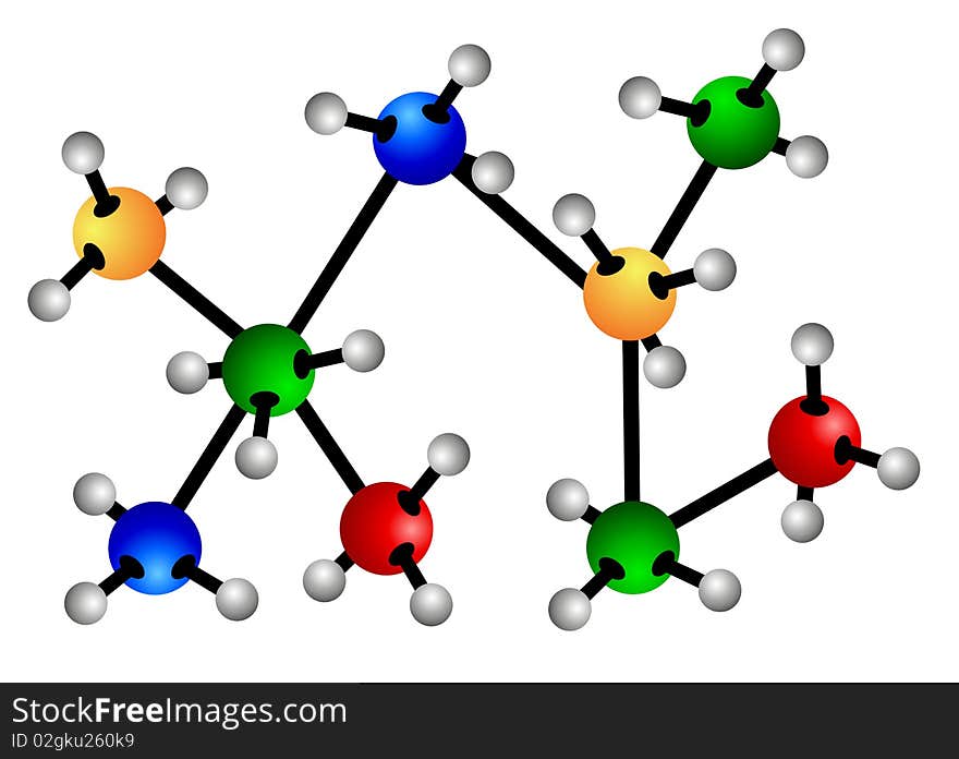 Illustration of molecule on white background