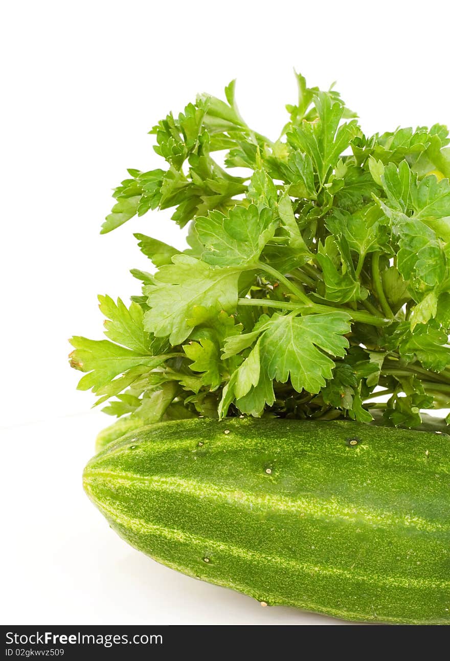 Cucumbers and parsley