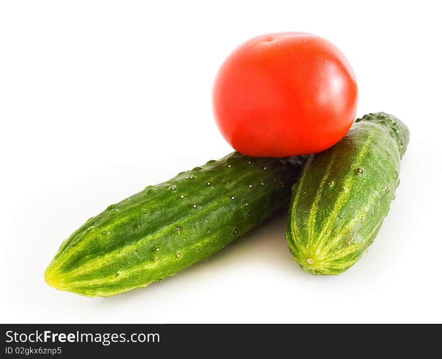 Fresh Cucumbers And Tomatoes