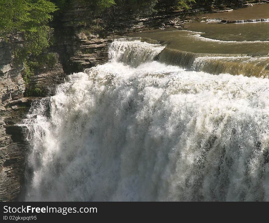 Panarama of letchworth lower falls