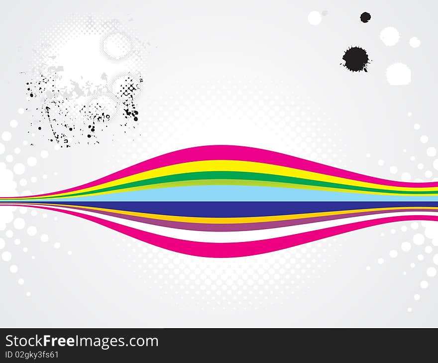 Abstract grunge background with colorful waves vector illustration