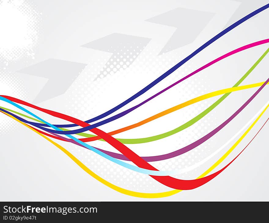 Abstract grunge background with rainbow waves vector illustration