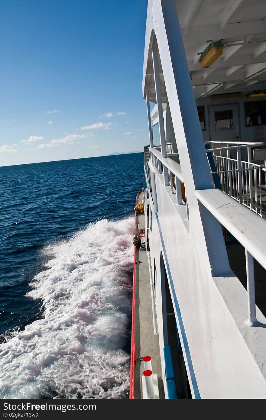 Ferry In The Ocean