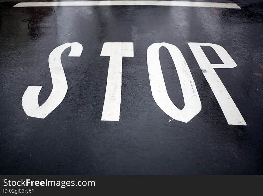 Stop road sign