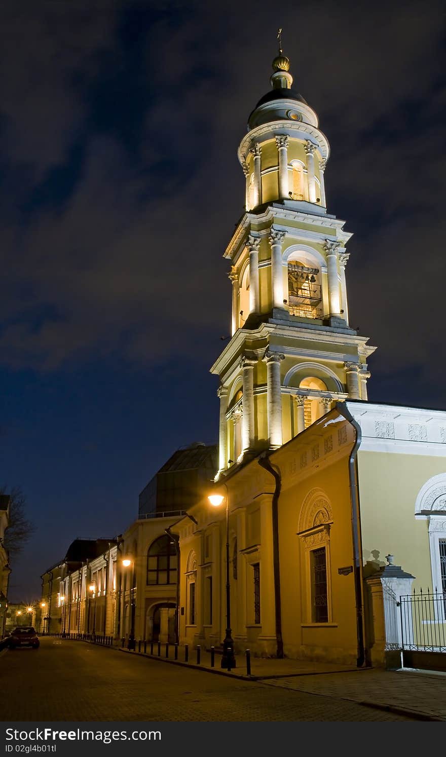 Moscow old street at night