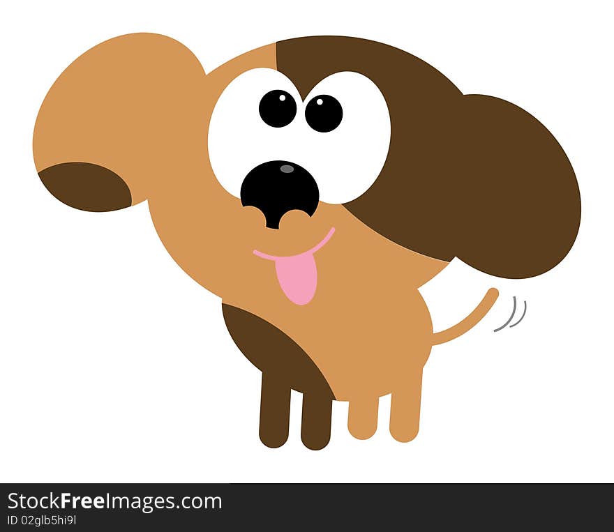 Puppy Dog on white illustration