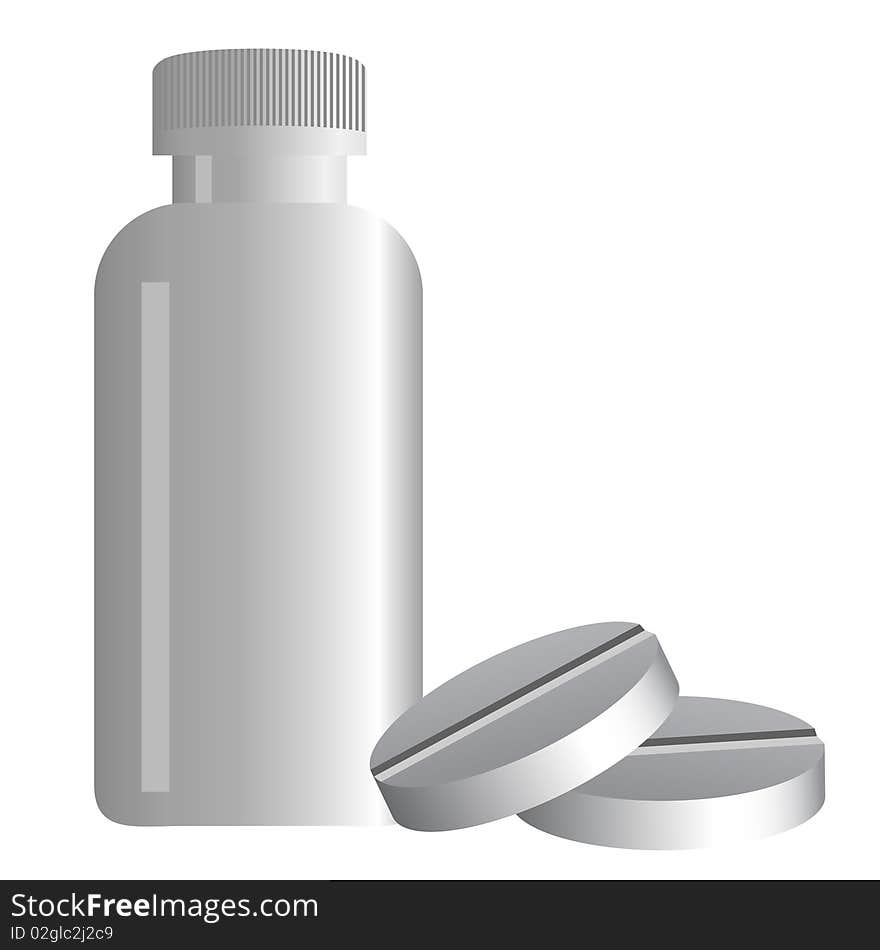 Plastic container with pills