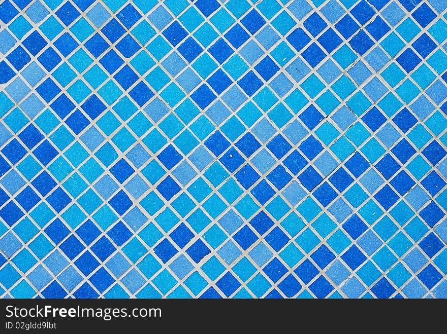 Blue tiles wall