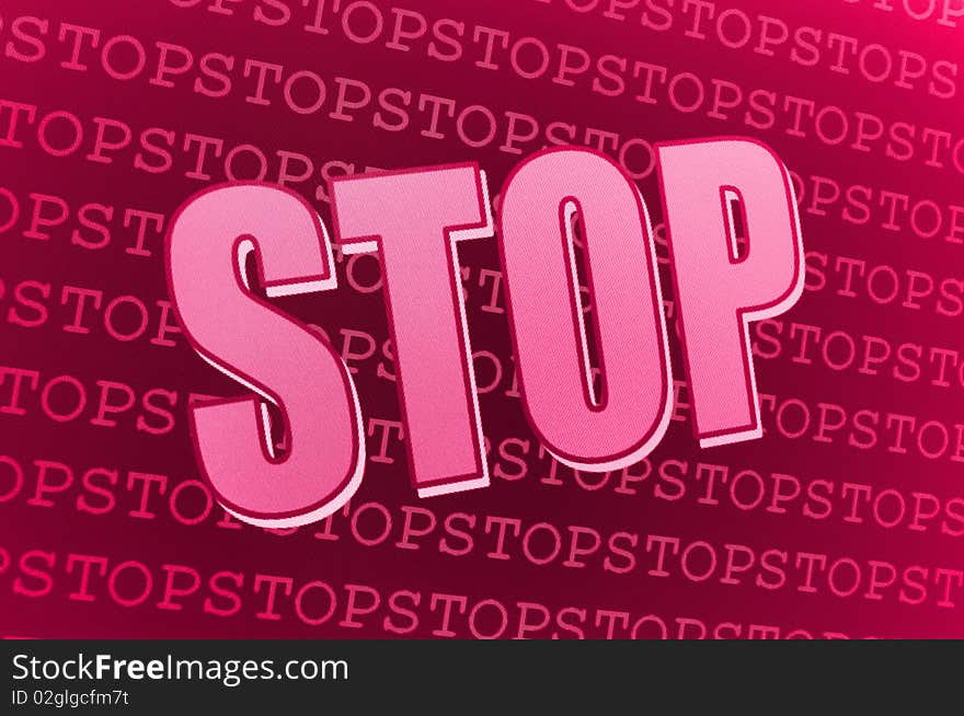 Red pink Stop sign