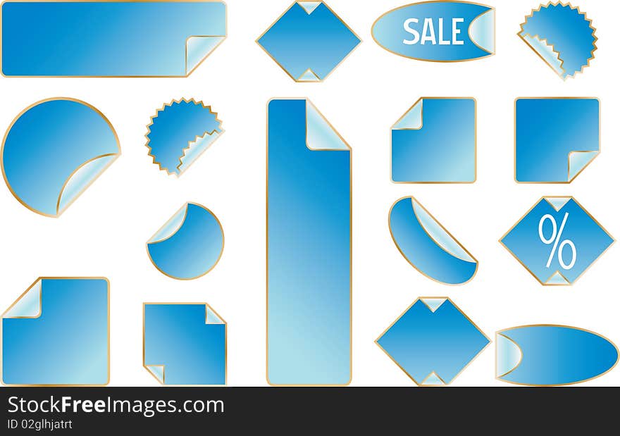 Blue sticker vector set . Isolated on a white background. Vector will be additional. Blue sticker vector set . Isolated on a white background. Vector will be additional