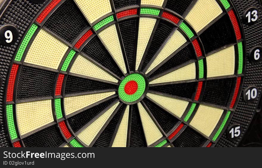 Target for darts with bull´s eye. Target for darts with bull´s eye