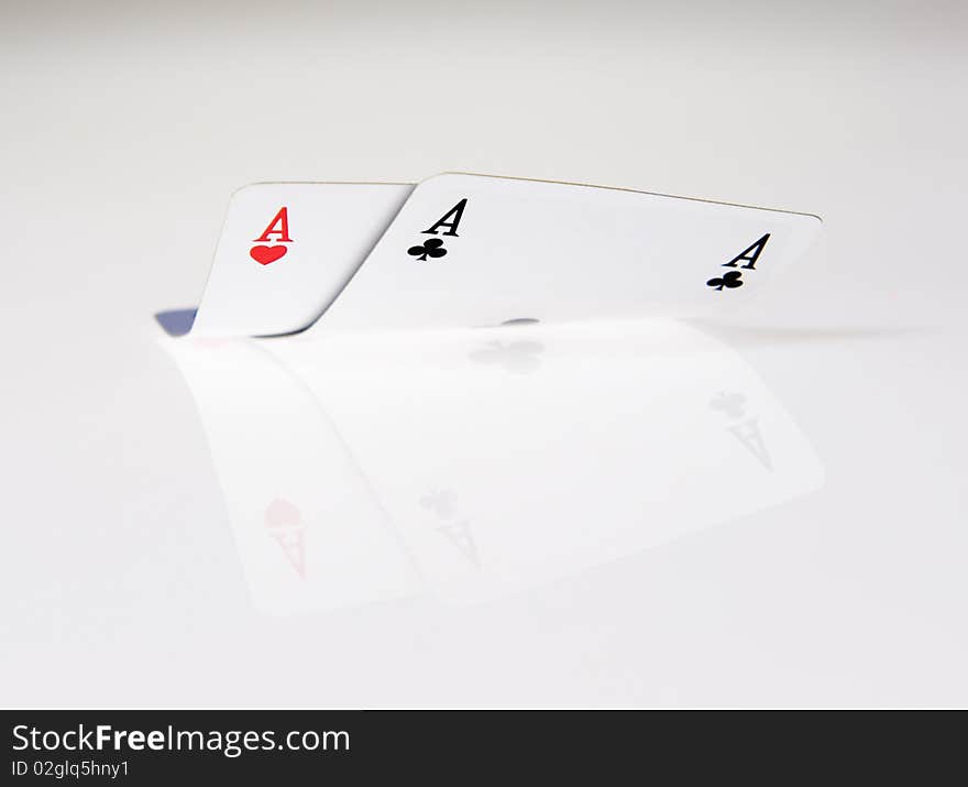 Two aces on a white background