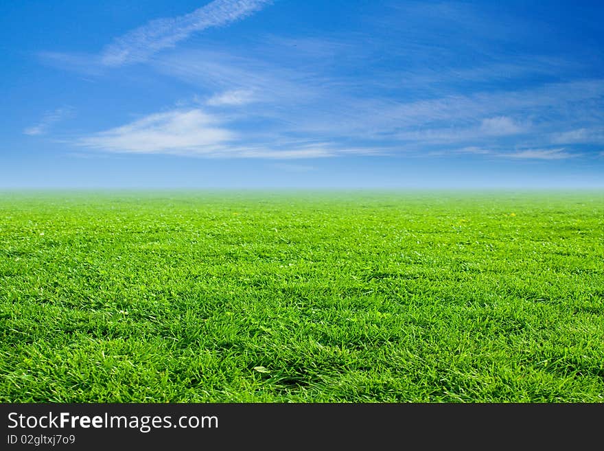 Green Lansdscape, clear blue sky, sunny day. Green Lansdscape, clear blue sky, sunny day.