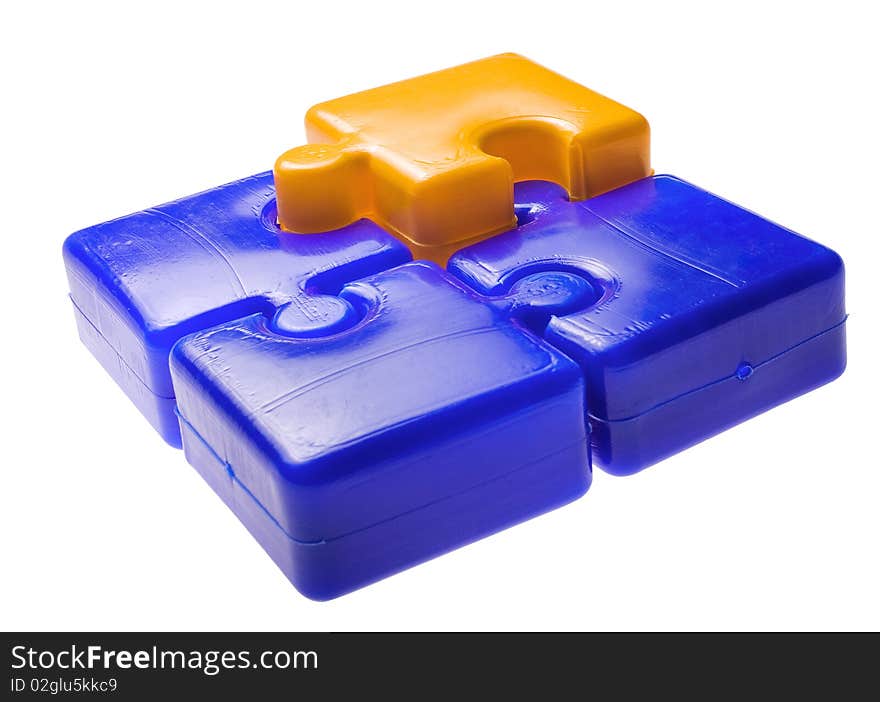 Blue and yellow puzzle square