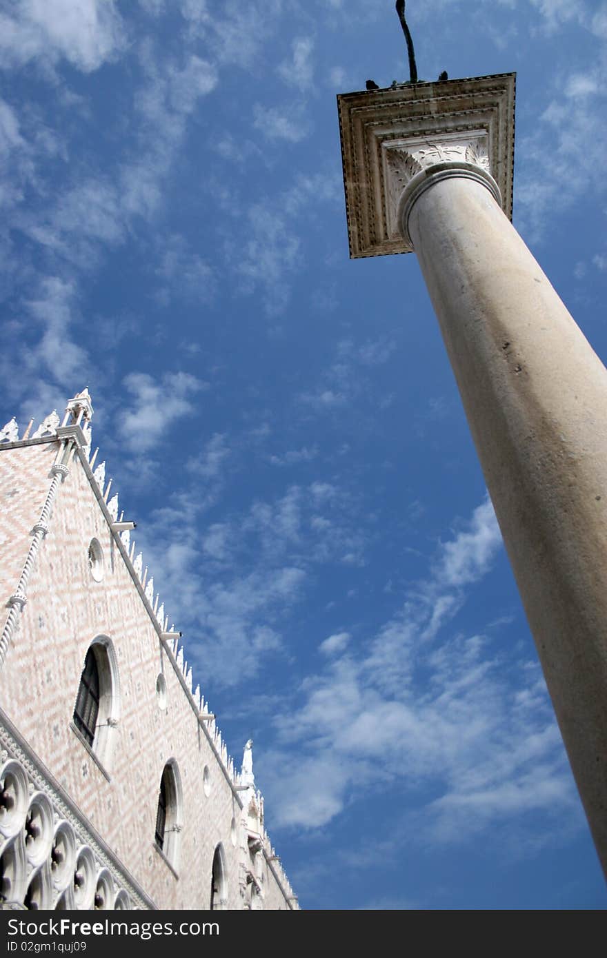 Gazing up at monuments in St Mark's Square, Venice. Gazing up at monuments in St Mark's Square, Venice