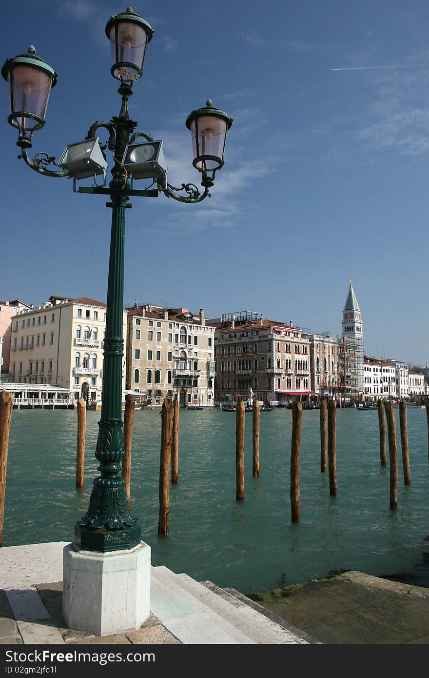 Mooring posts in the Grand Canal, Venice