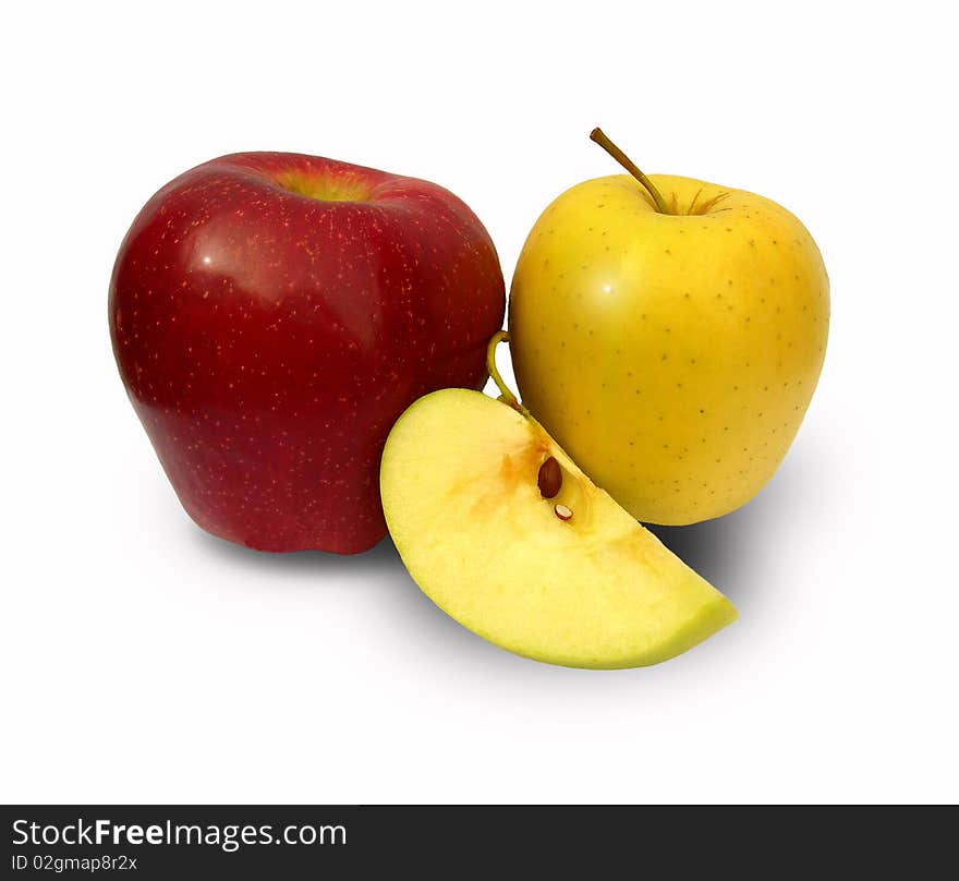 Apples on a white background. Apples on a white background.