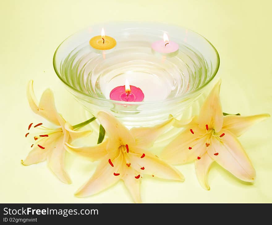 Spa Candles Flowers