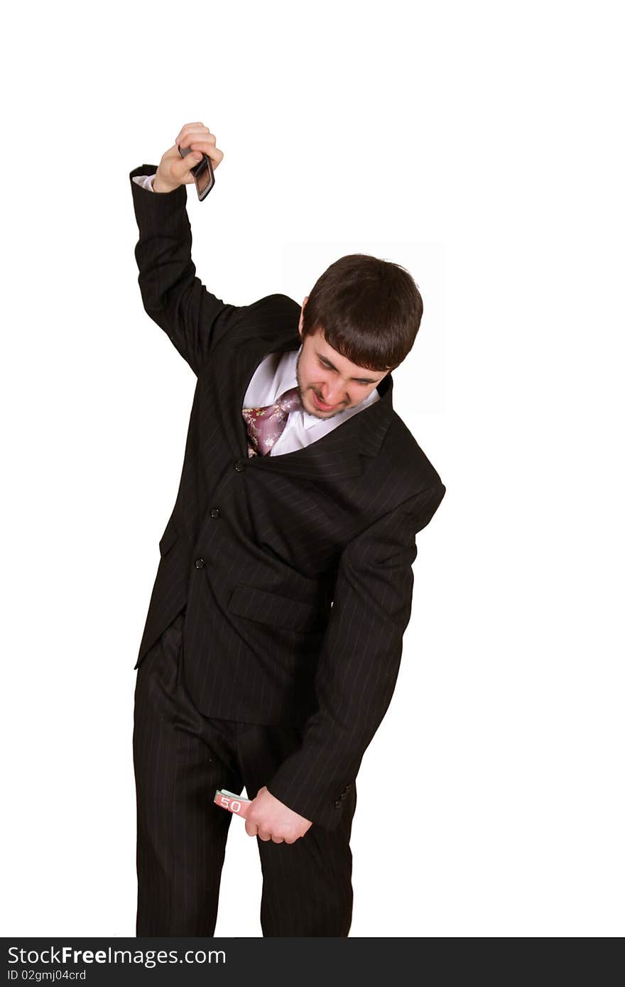 Angry Businessman with cell phone