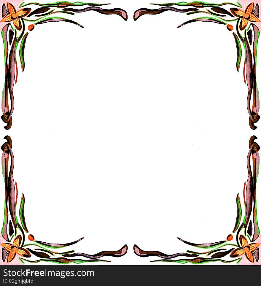 artistic colorful frame with flowers