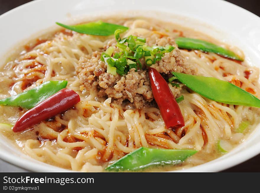 Chinese noodles on the table