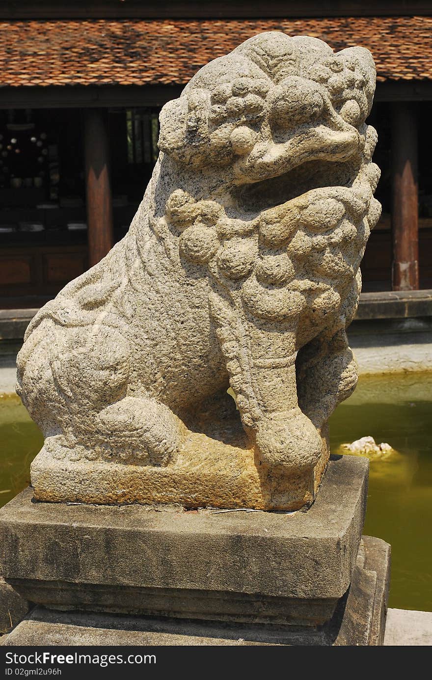 Chinese Style Lion in Thai Ancient City