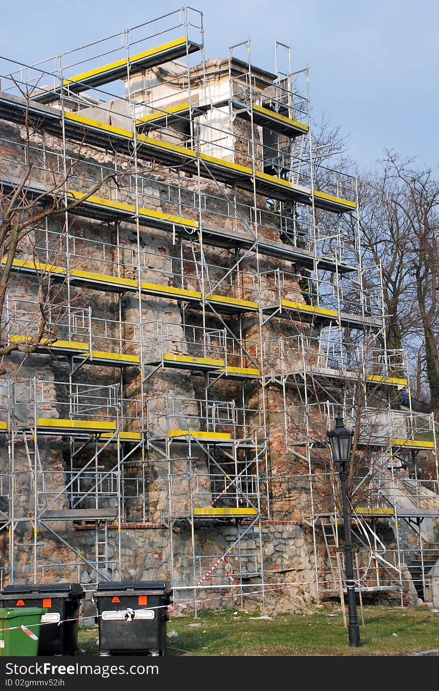 Concrete office building under construction