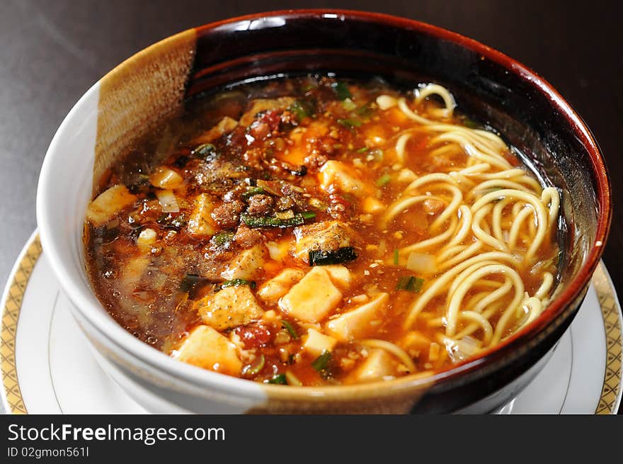 Chinese noodles on the table