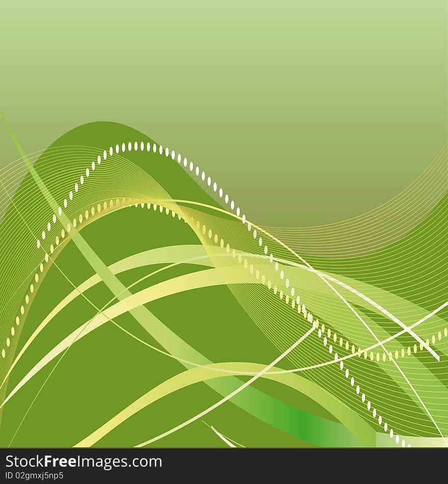 The green background of geometric shapes