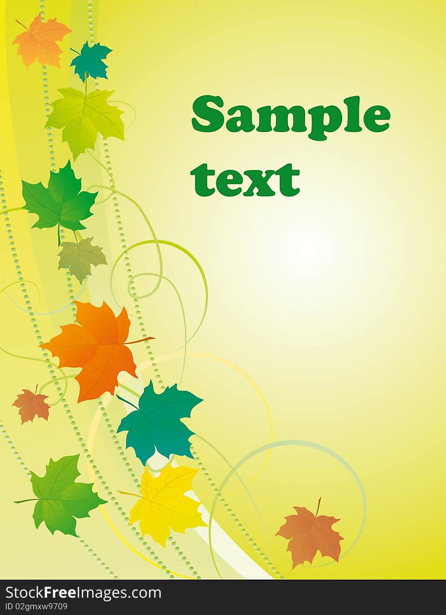 Festive background with colored leaves