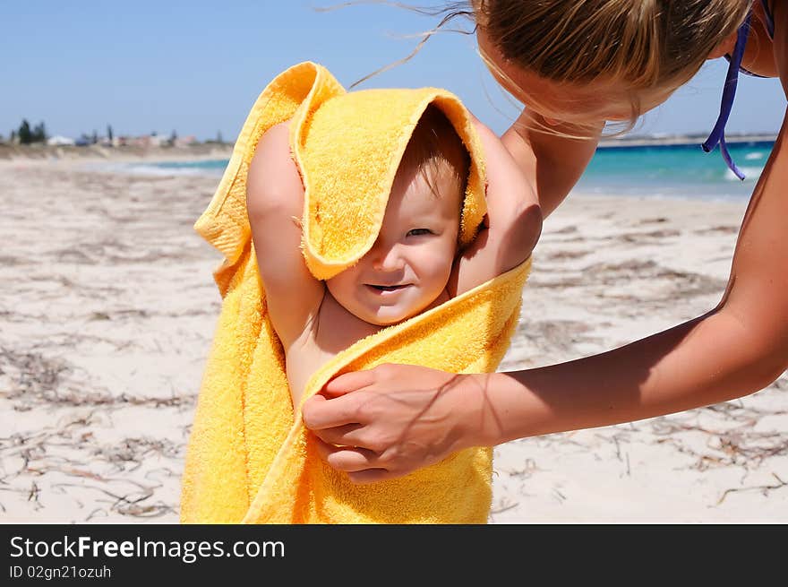 Little girl on the beach