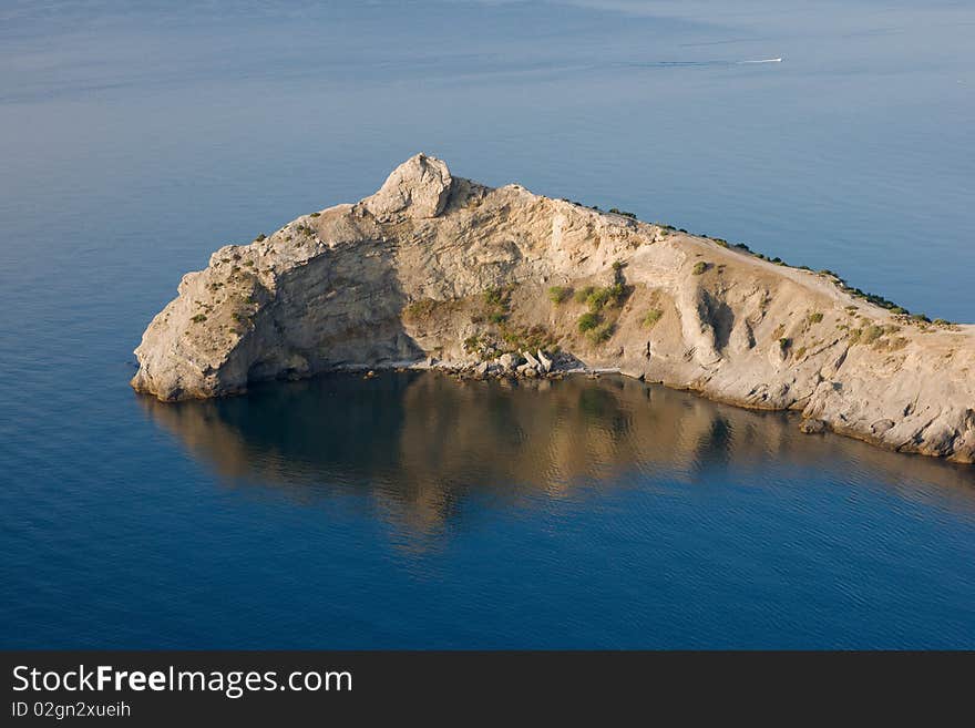 Crimea mountains and Black sea landscape, early morning. Crimea mountains and Black sea landscape, early morning