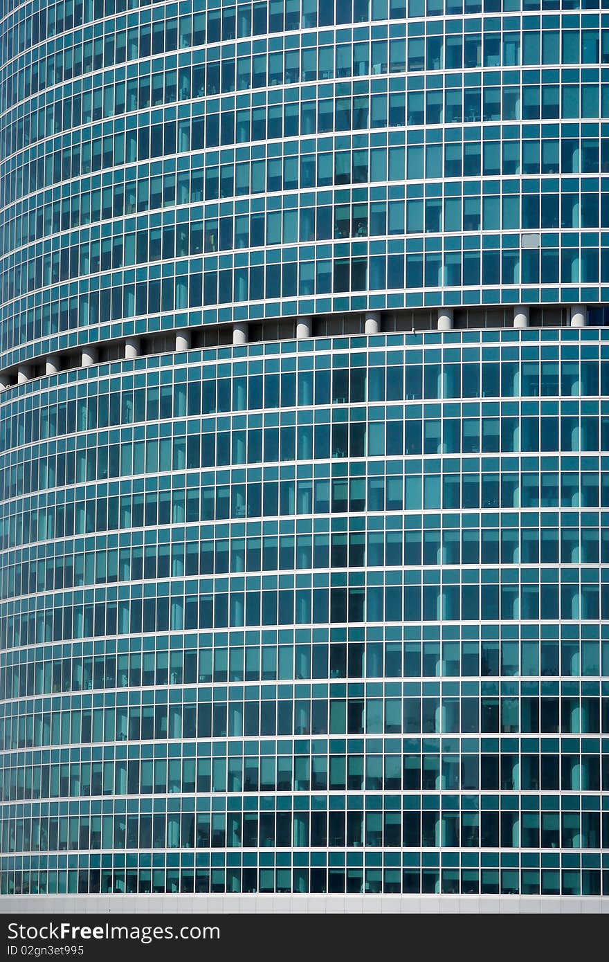 Blue office building windows background