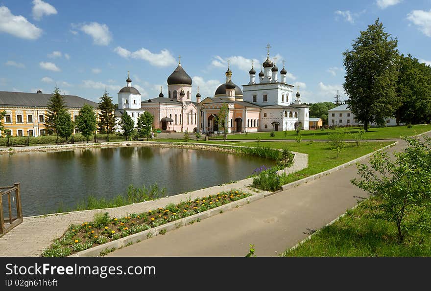 Temples and buildings inside the monastery, sunny day, Russia,. Temples and buildings inside the monastery, sunny day, Russia,