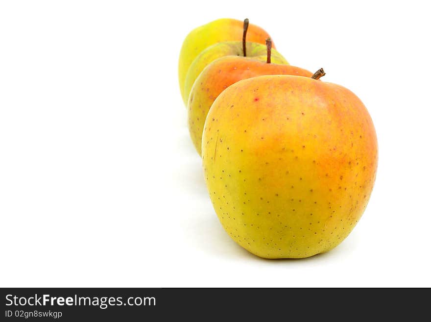 A green apple isolated on a white background