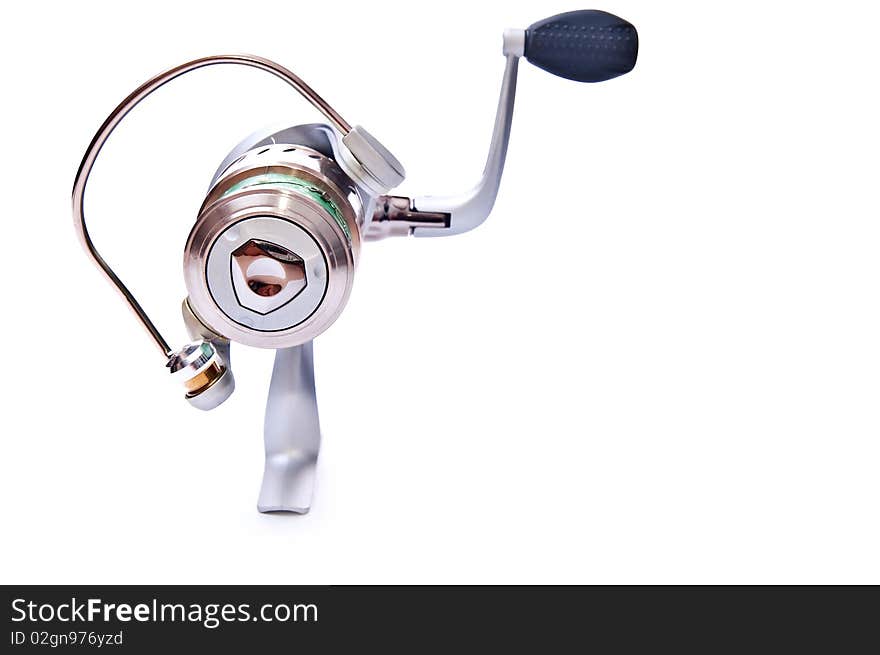 Fishing reel isolated on white background