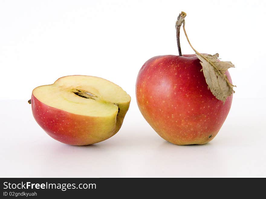 Isolated red apples on white background