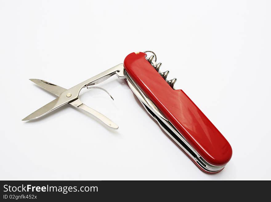 Scissor section of a swiss army knife. Scissor section of a swiss army knife