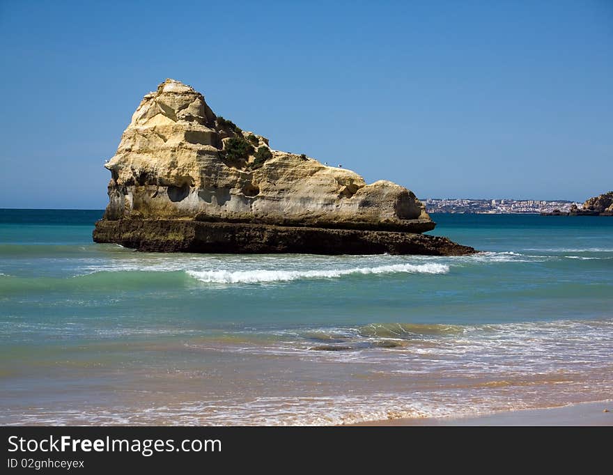 Summer scene , praia da rocha beach,portugal-algarve