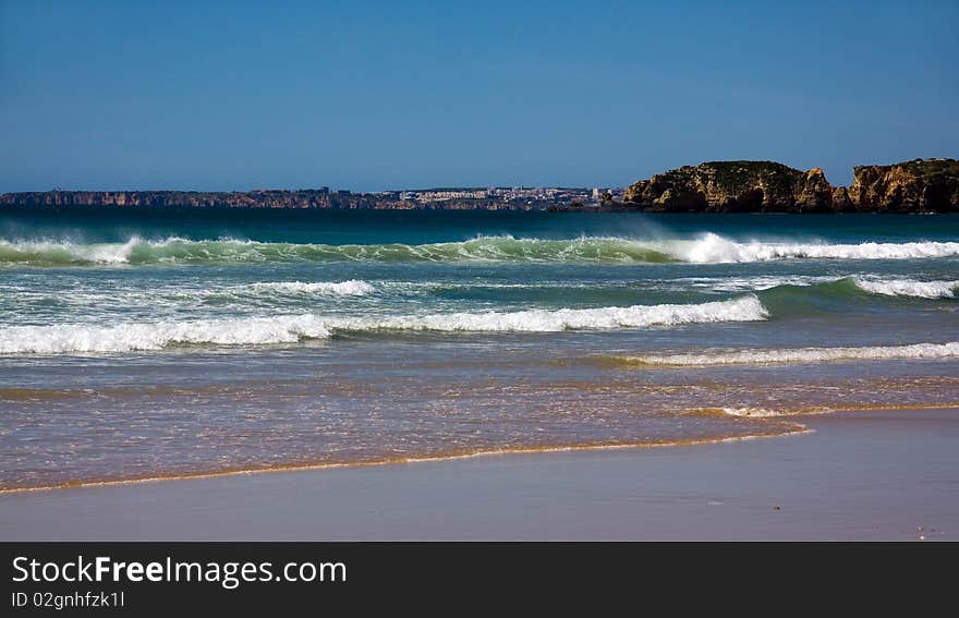 Summer scene , praia da rocha beach,portugal-algarve