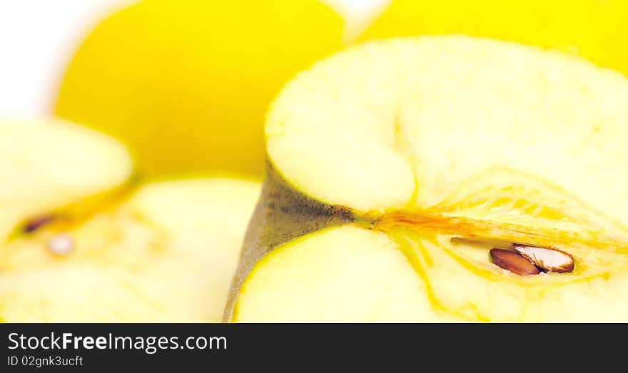 Yellow apples isolated on white