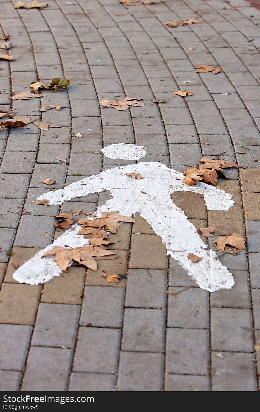 Symbol on a pedestrian street. Symbol on a pedestrian street