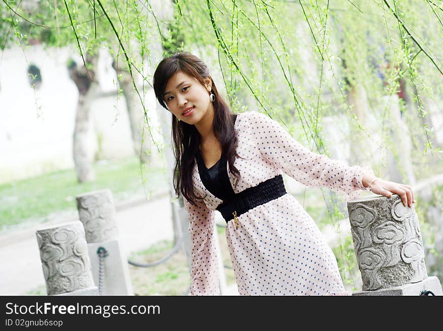 Beautiful Chinese girl in the park