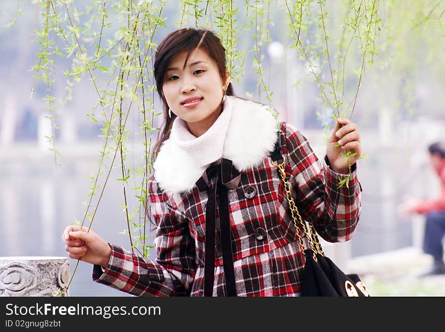 Beautiful Chinese girl in the park