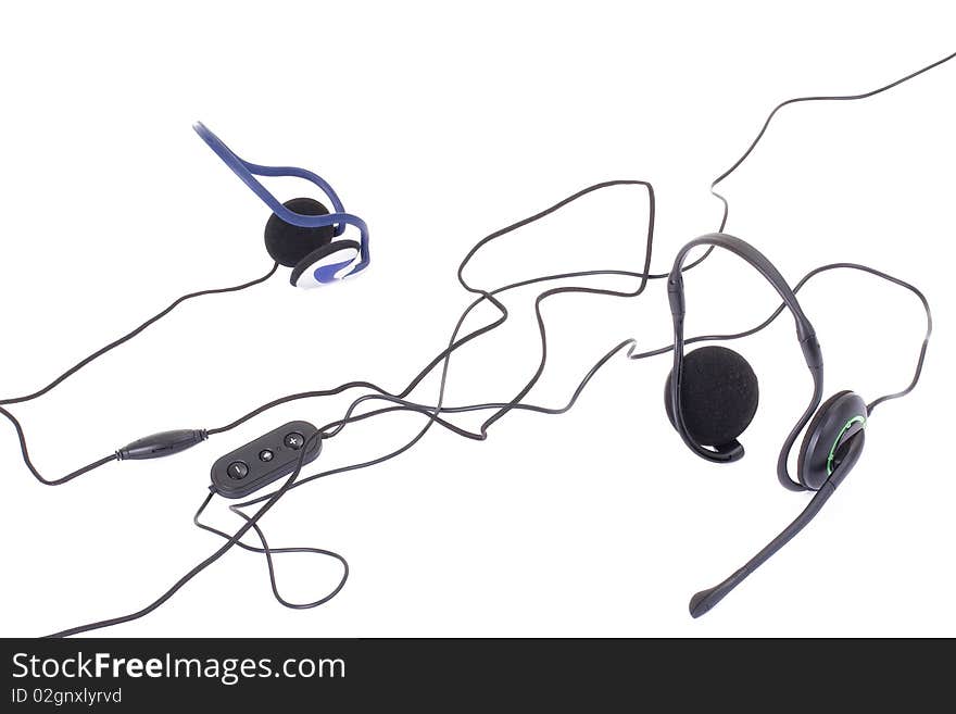 Black Headphones Isolated On White Background