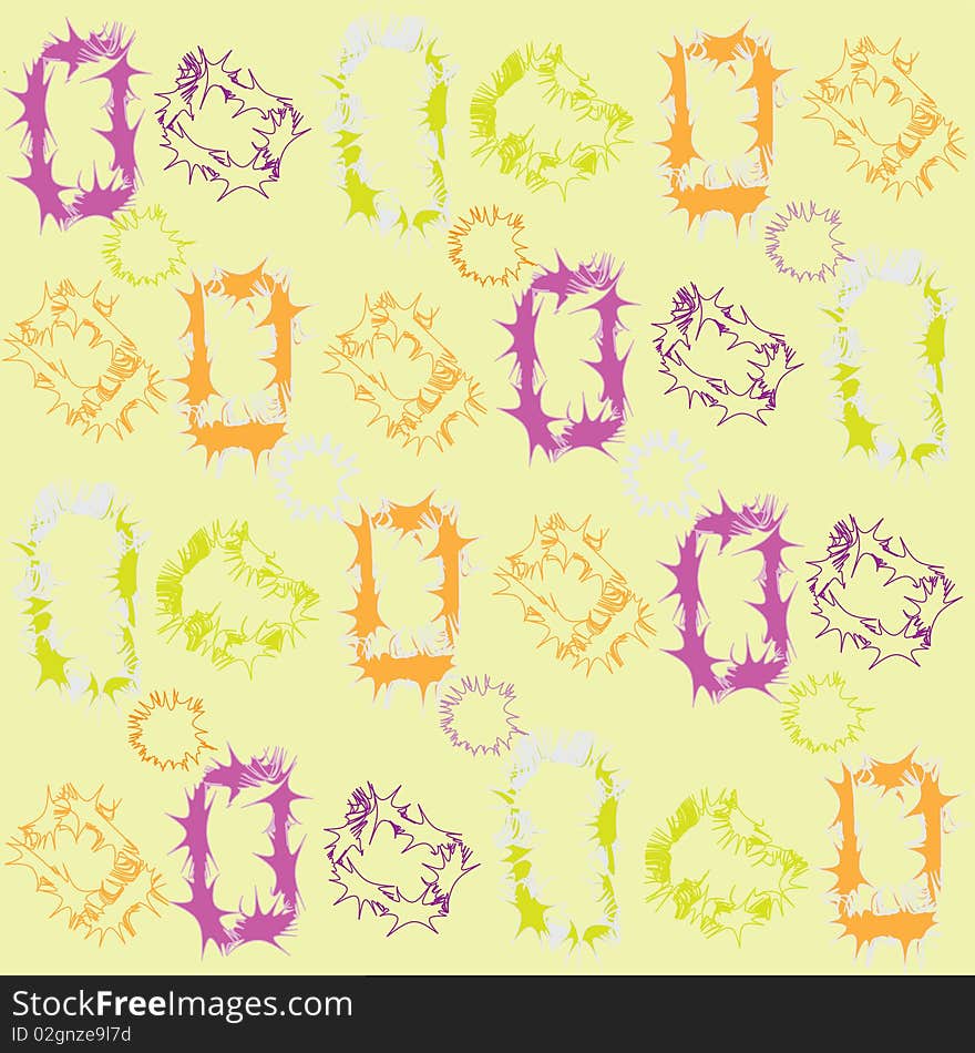 Seamless Abstract Pattern With Yellow Background