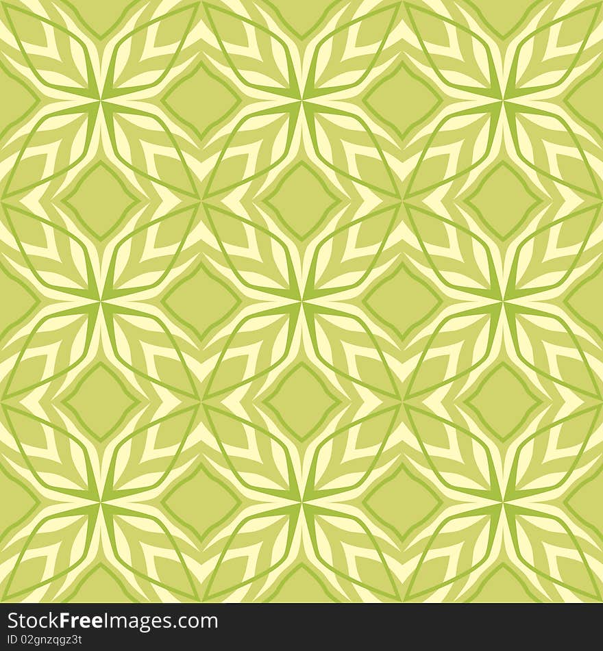 Floral pattern colored in green