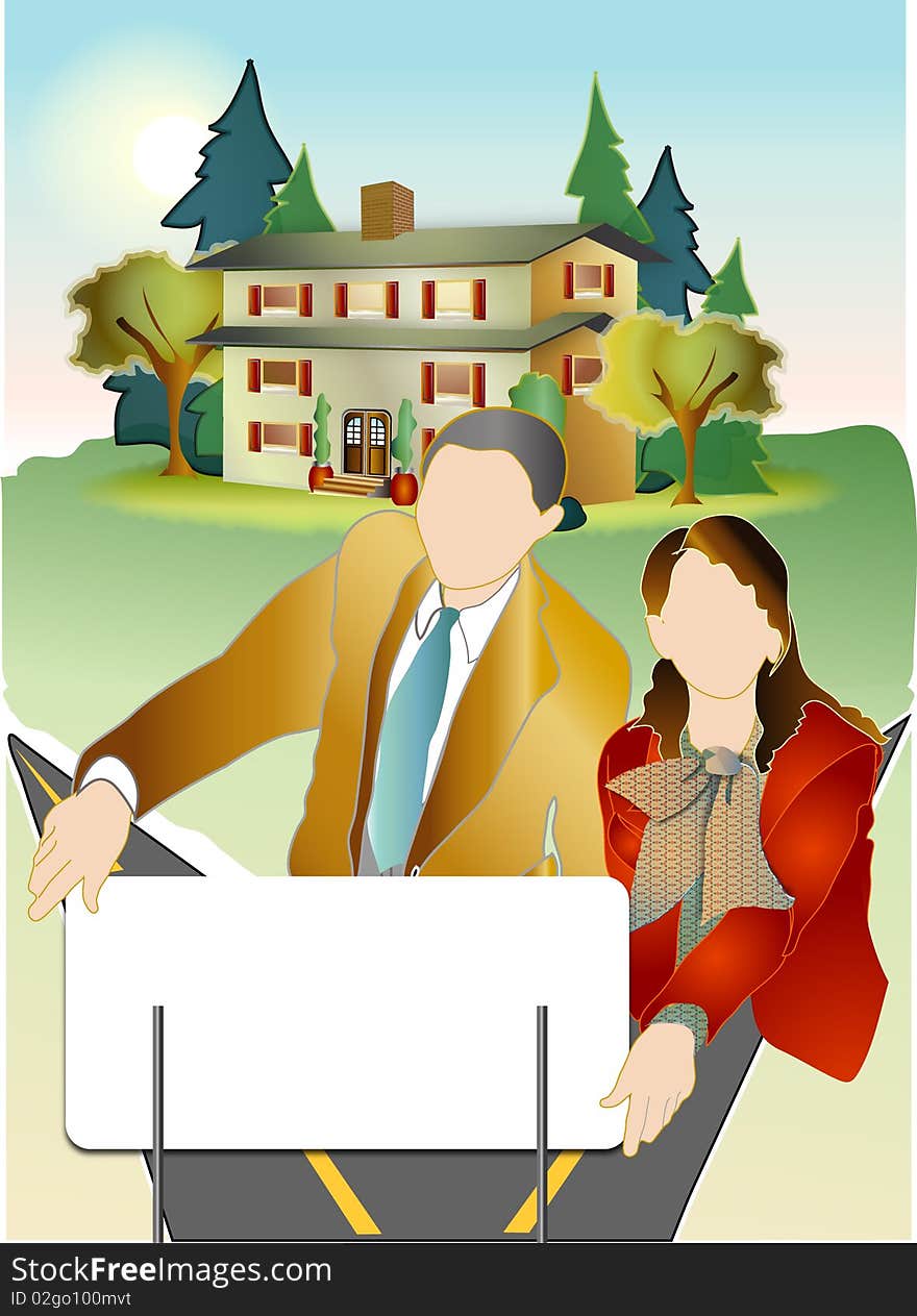 Vector image;real estate professionals, property sales. Vector image;real estate professionals, property sales