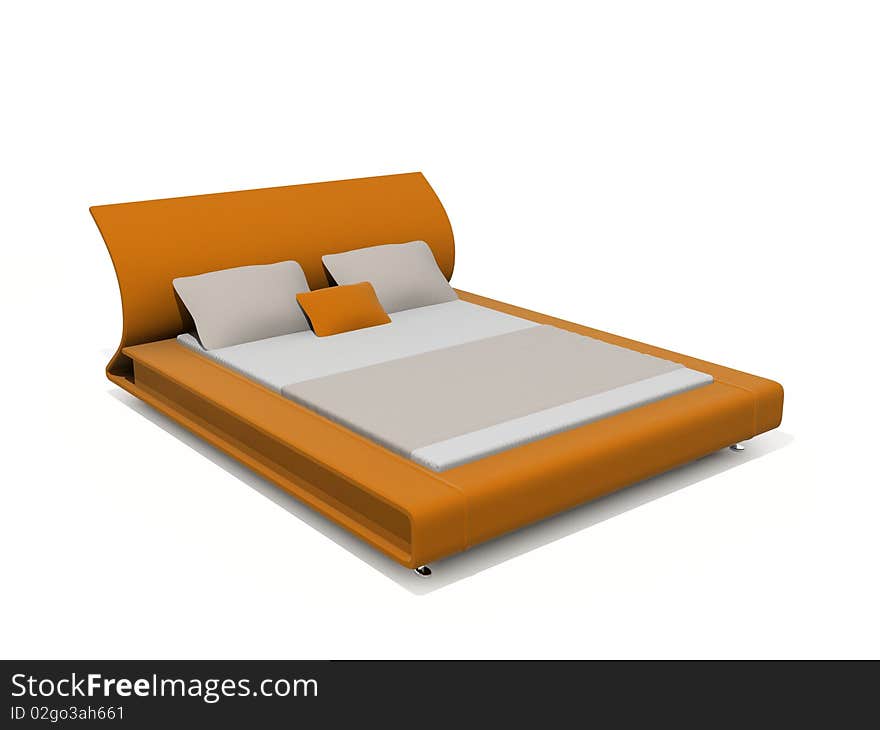 Bed on the white background